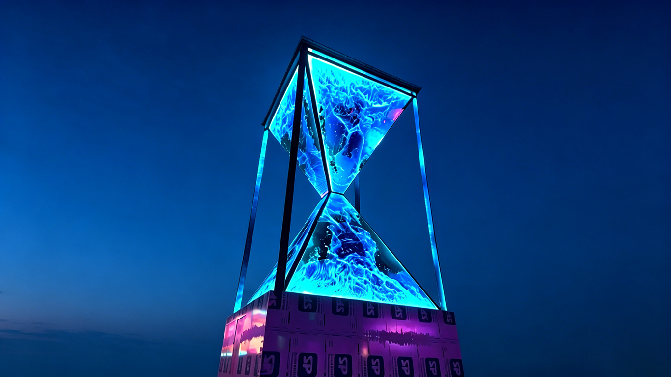 Soundstorm Festival: Custom Transparent LED Hourglass Screen